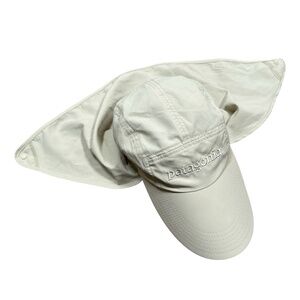 Patagonia Bimini Cap UPF 50 Sun Flap Stretch Fit Fitted Hat Tan Mens Small